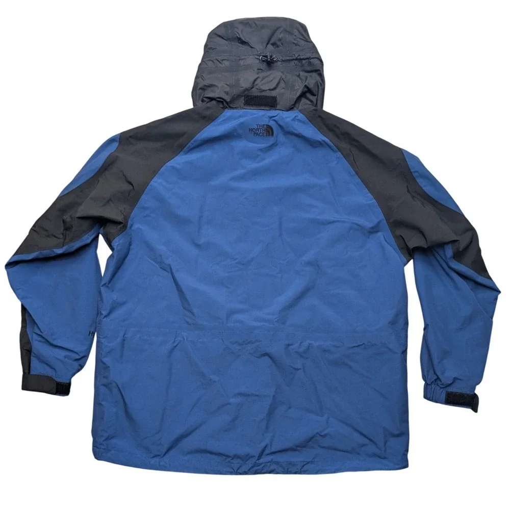 Y2K The North Face Mens XL Blue Black Hooded Waterproof Zip Coat Regular